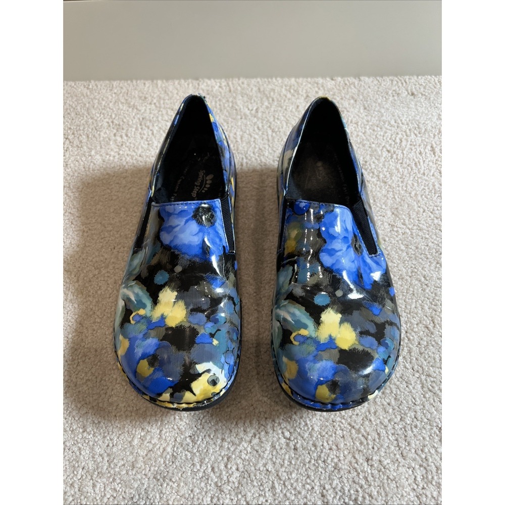 Spring Step Ferrara Floral Slip On Clogs Size 8.5 Watercolor Non Slip Comfort